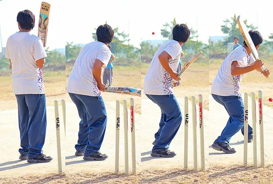 A batsman making a shot (11147206685)
