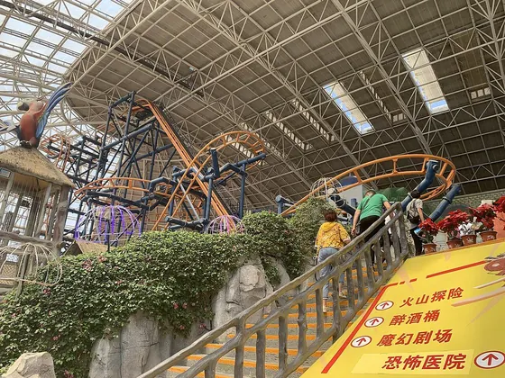 Crazy Bird roller coaster stairway to ride Happy Valley, Tianjin